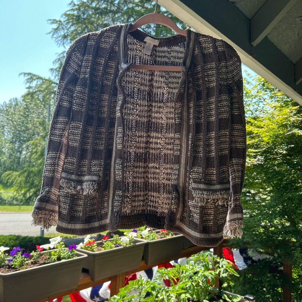 Boho Brown Sparkly Cardigan